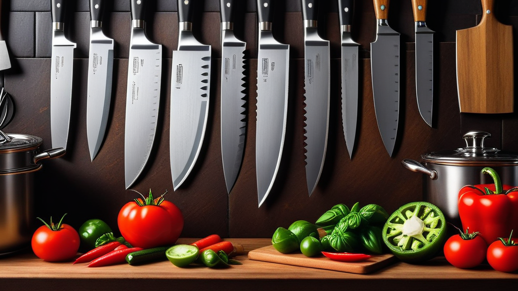 verschiedene Kochmesser in einer Küche